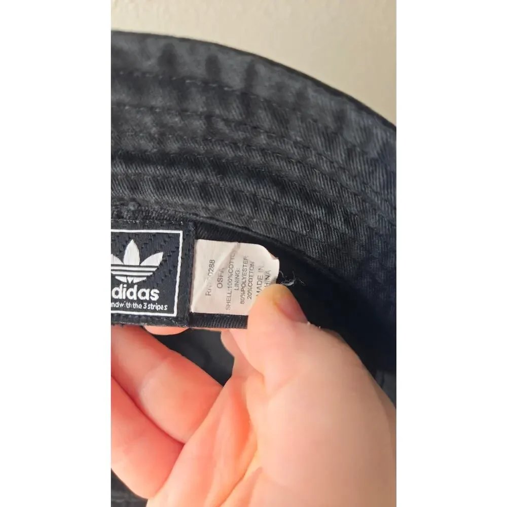 ADIDAS Kids Bucket Hat Washed Black Size OS